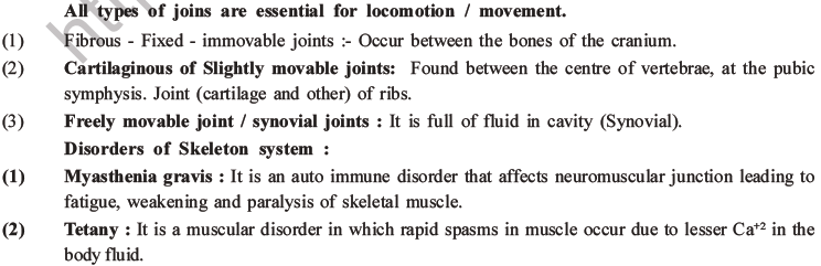 NEET Biology Locomotion and Movement MCQs Set A-12