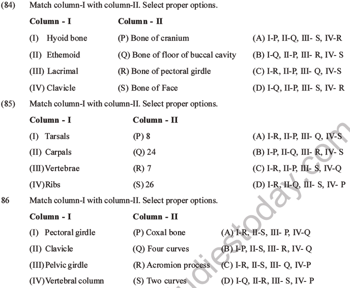 NEET Biology Locomotion and Movement MCQs Set A-21