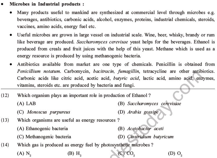 NEET Biology Microbes in Human Welfare MCQs Set A-1