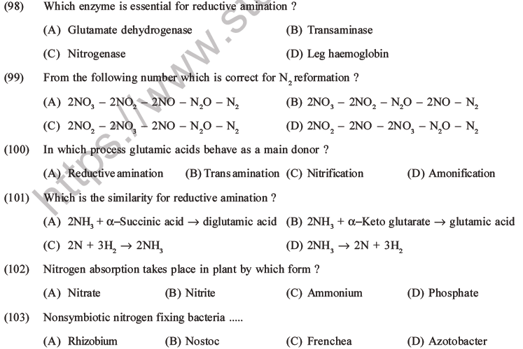 NEET Biology Mineral Nutrition MCQs Set A-29