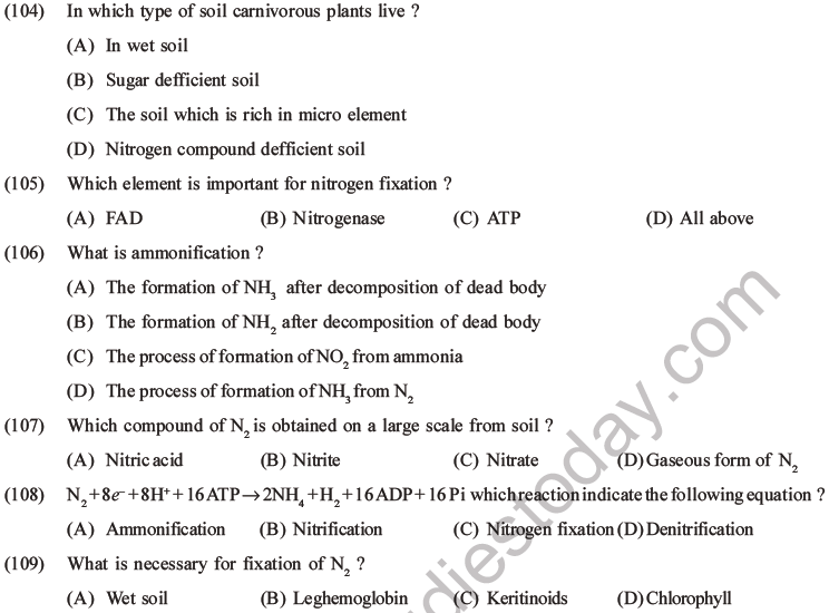 NEET Biology Mineral Nutrition MCQs Set A-30