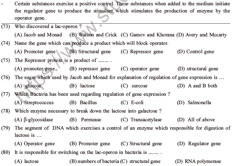 NEET Biology Molecular Basis of Inheritance MCQs Set A-33