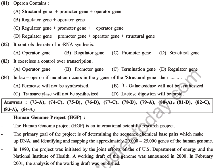 NEET Biology Molecular Basis of Inheritance MCQs Set A-34