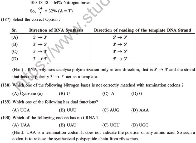 NEET Biology Molecular Basis of Inheritance MCQs Set A-74