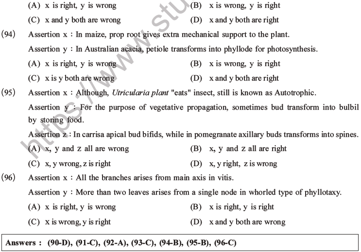 NEET Biology Morphology of Plants MCQs Set A-28