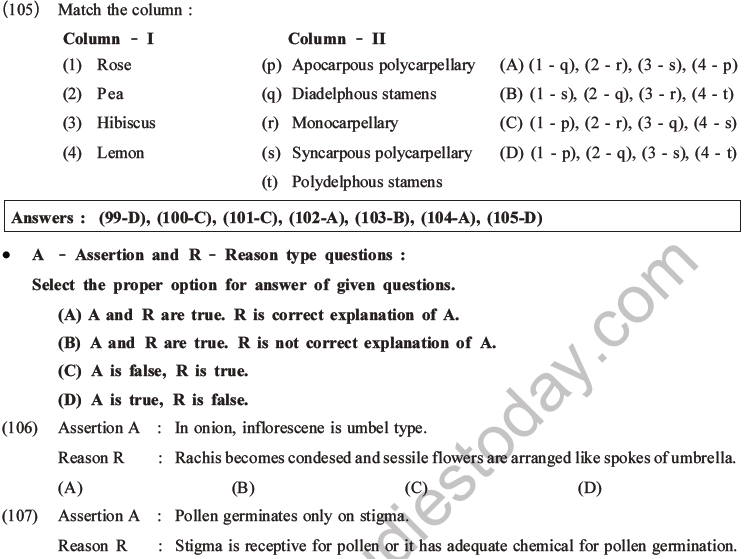 NEET Biology Morphology of Plants MCQs Set B-37