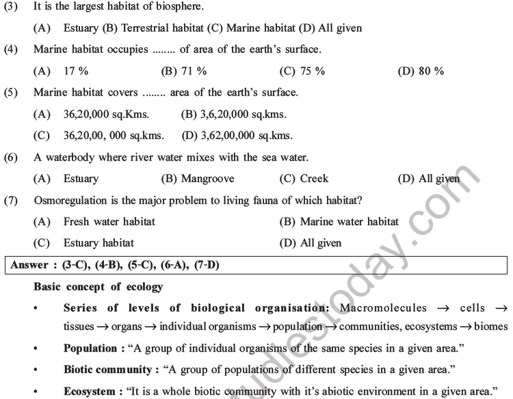 NEET Biology Organism and Population MCQs Set A-1