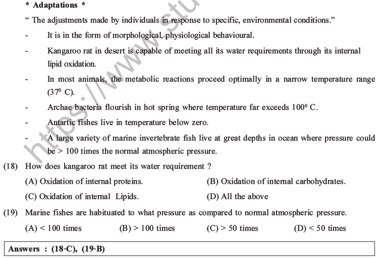 NEET Biology Organism and Population MCQs Set A-10