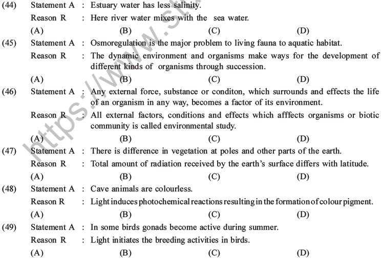  NEET Biology Organism and Population MCQs Set A-24