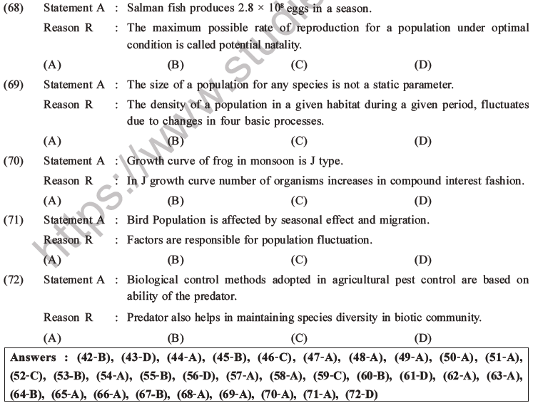  NEET Biology Organism and Population MCQs Set A-28
