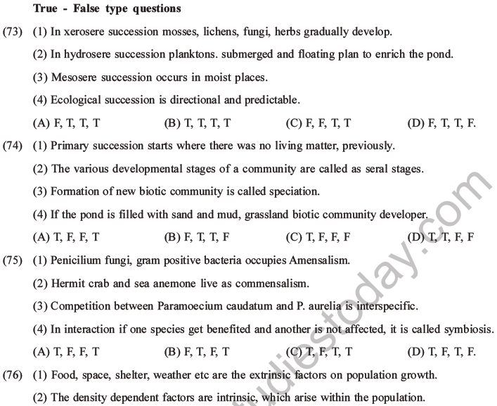  NEET Biology Organism and Population MCQs Set A-29