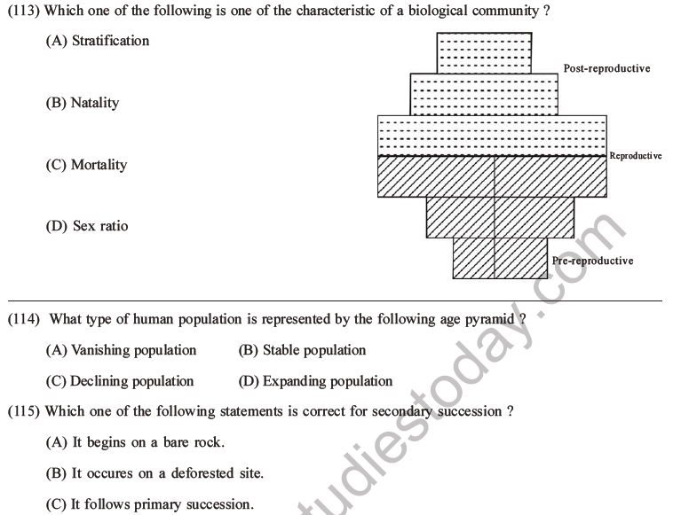 NEET Biology Organism and Population MCQs Set A-43