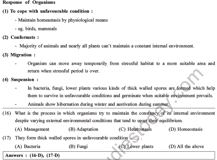 NEET Biology Organism and Population MCQs Set A-9