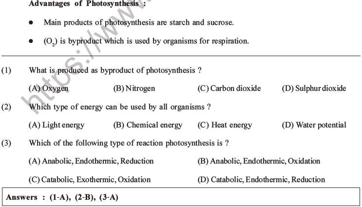 NEET Biology Photosynthesis MCQs Set A-