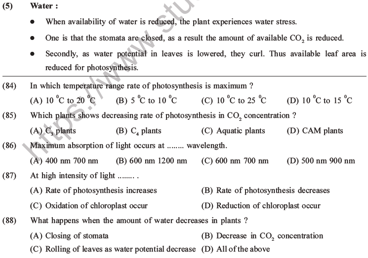 NEET Biology Photosynthesis MCQs Set A-37
