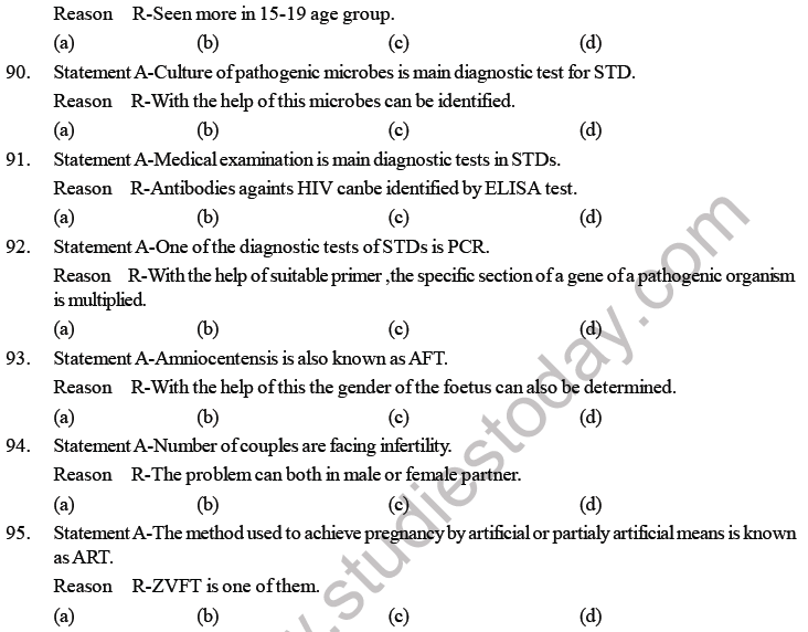 NEET Biology ReproductiVE hEALTH mcq-7