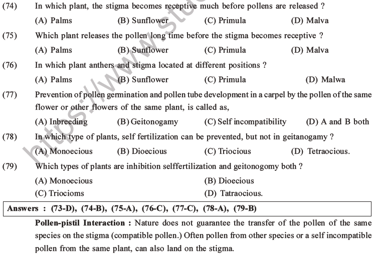 NEET Biology Reproduction in Flowering Plants MCQs Set A-12