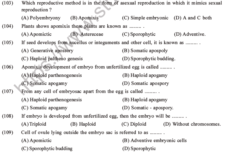 NEET Biology Reproduction in Flowering Plants MCQs Set A-18