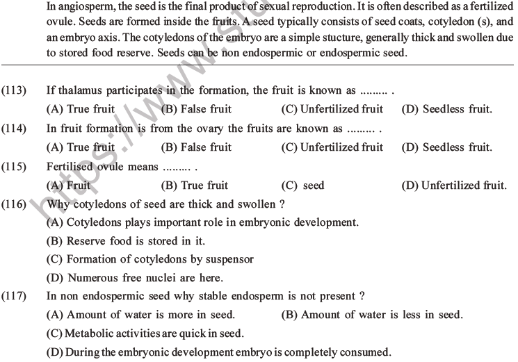 NEET Biology Reproduction in Flowering Plants MCQs Set A-20
