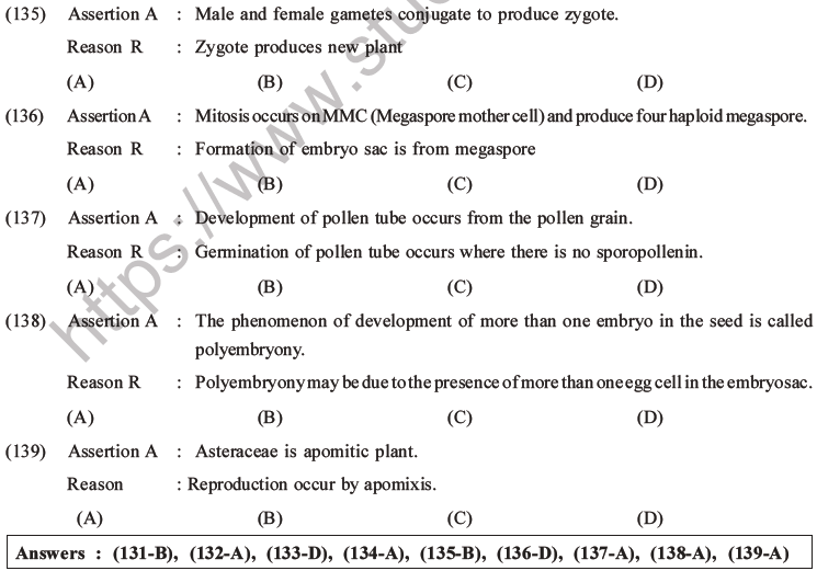 NEET Biology Reproduction in Flowering Plants MCQs Set A-24