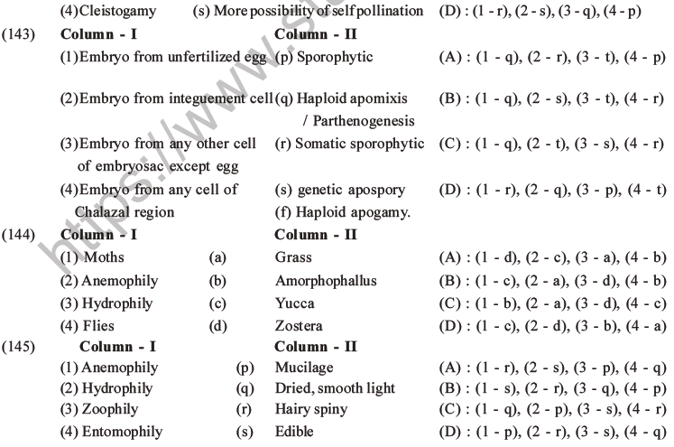 NEET Biology Reproduction in Flowering Plants MCQs Set A-26
