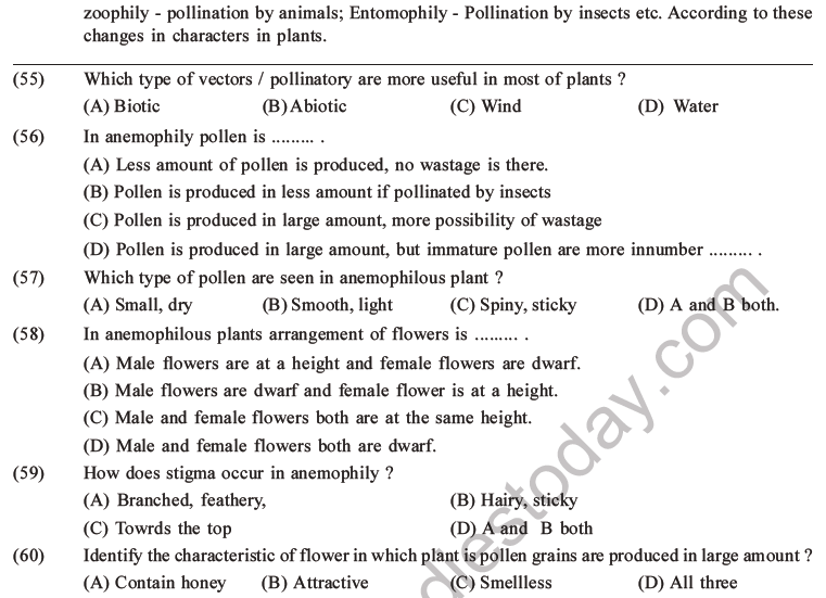 NEET Biology Reproduction in Flowering Plants MCQs Set A-9