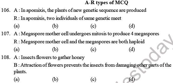 NEET Biology Reproduction in Flowering Plants MCQs Set B