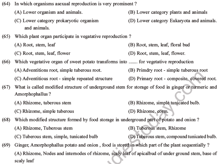 NEET Biology Reproduction in Organisms MCQs Set A-23