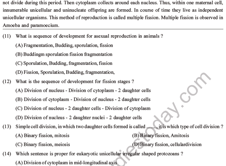 NEET Biology Reproduction in Organisms MCQs Set A-3