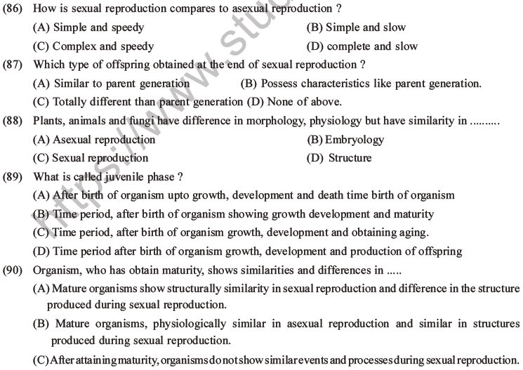 NEET Biology Reproduction in Organisms MCQs Set A-36