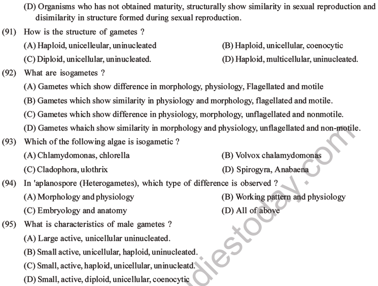 NEET Biology Reproduction in Organisms MCQs Set A-37