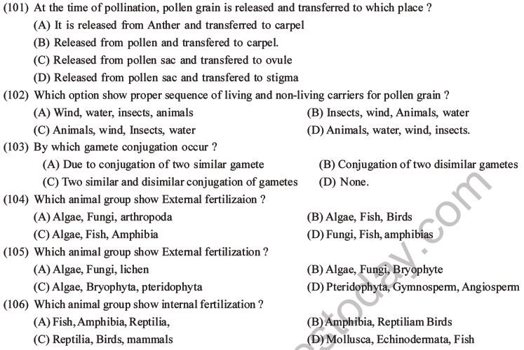 NEET Biology Reproduction in Organisms MCQs Set A-39