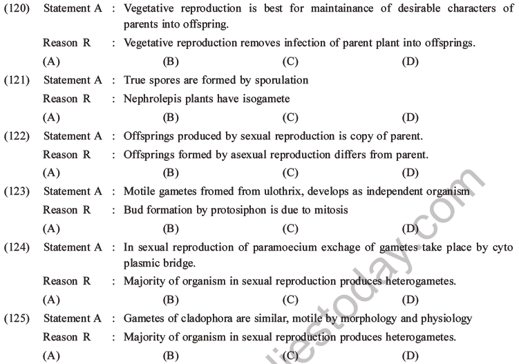 NEET Biology Reproduction in Organisms MCQs Set A-43