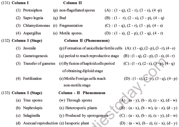 NEET Biology Reproduction in Organisms MCQs Set A-45