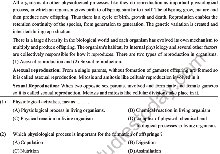 NEET Biology Reproduction in Organisms MCQs Set A