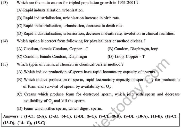 NEET Biology Reproductive Health MCQs Set A-1