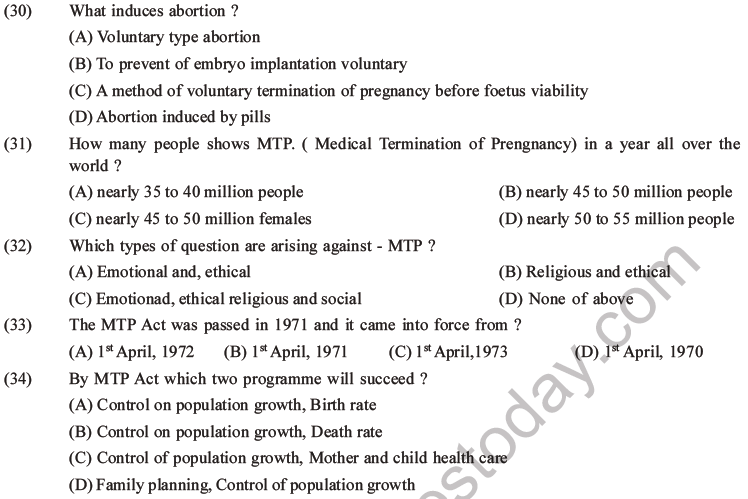 NEET Biology Reproductive Health MCQs Set A-11