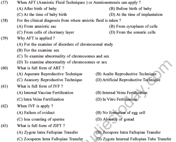 NEET Biology Reproductive Health MCQs Set A-19