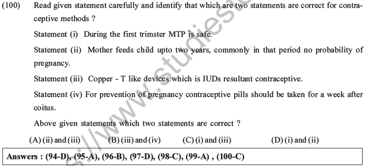 NEET Biology Reproductive Health MCQs Set A-28