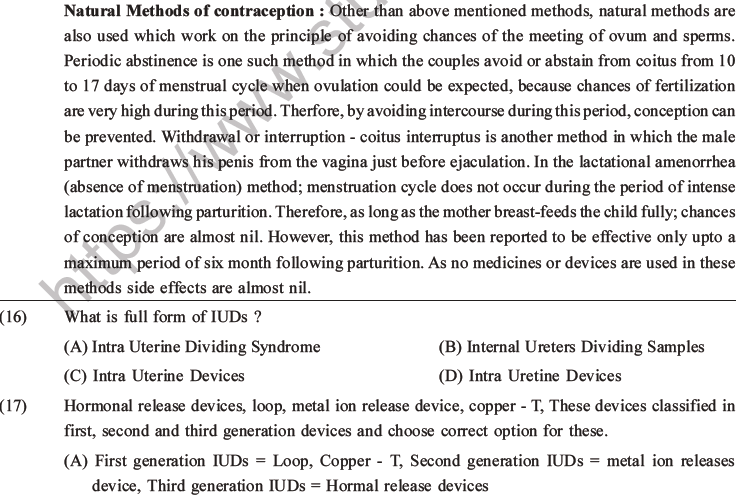 NEET Biology Reproductive Health MCQs Set A-4