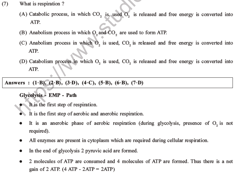 NEET Biology Respiration MCQs Set A-2