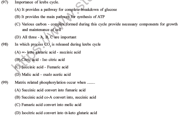 NEET Biology Respiration MCQs Set A-30