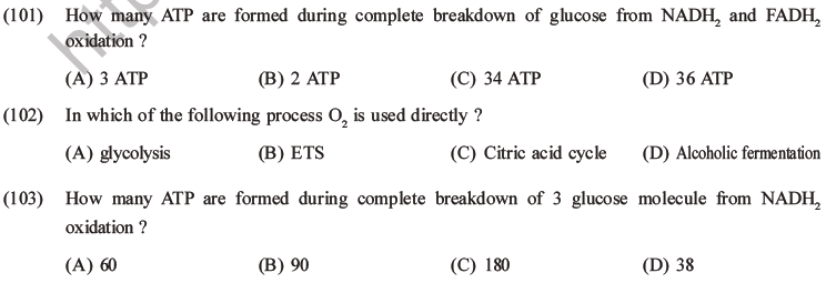 NEET Biology Respiration MCQs Set A-37