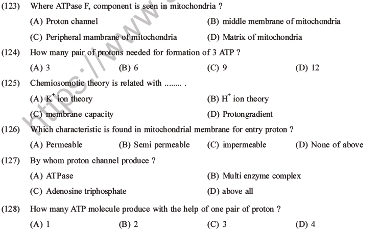 NEET Biology Respiration MCQs Set A-44