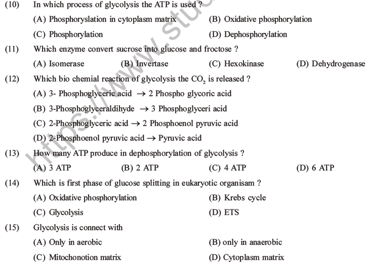 NEET Biology Respiration MCQs Set A-8