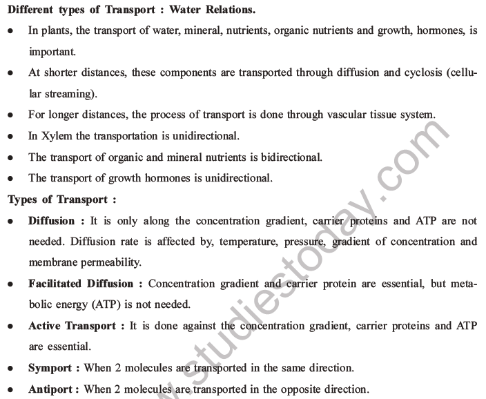 NEET Biology Transport in Plants MCQs Set A