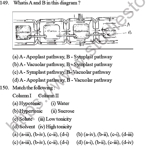 NEET Biology Transport in Plants MCQs Set B-5