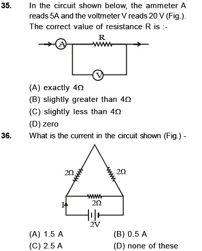 NEET Physics Electricity MCQs Set B-