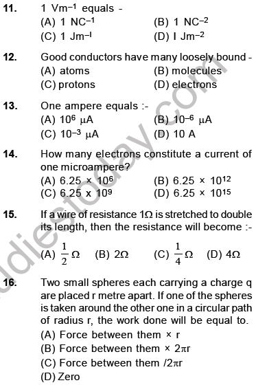 NEET Physics Electricity MCQs Set B