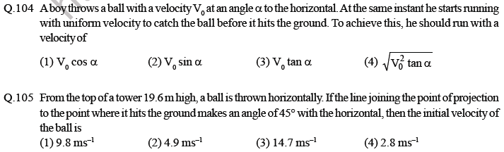 NEET Physics Kinematics MCQs Set A-14